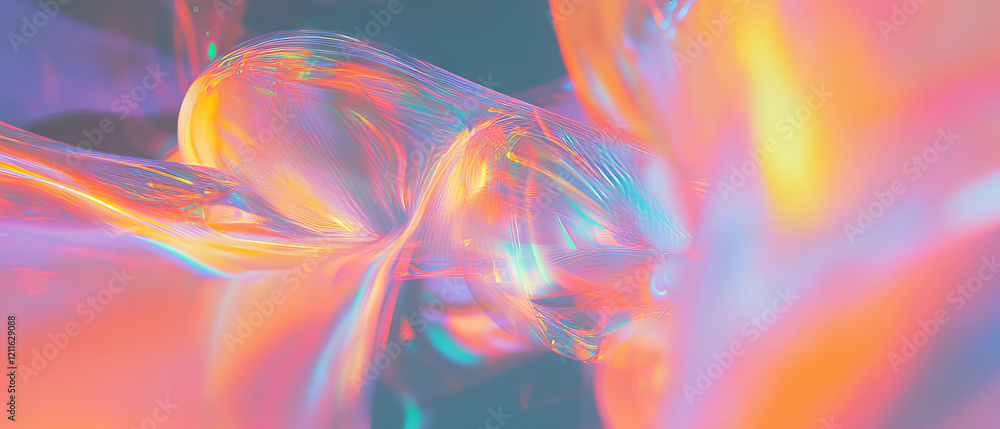 Poster vibrant abstract energy with glowing lines and light trails in fluid motion