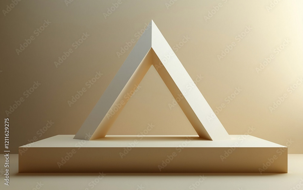 Poster Abstract minimalist triangle shape on platform.