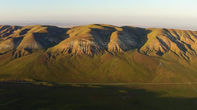 Temblor Range at Carrizo Plain, green mountain scenery