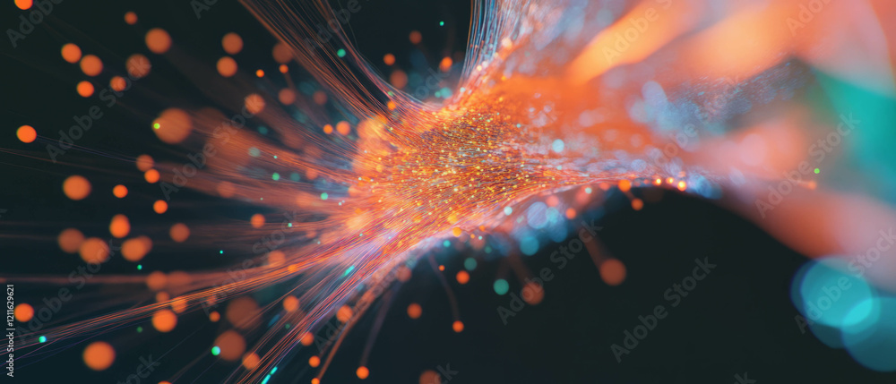 Poster Exploring abstract 3D network graphs revealing complex data connections and insights