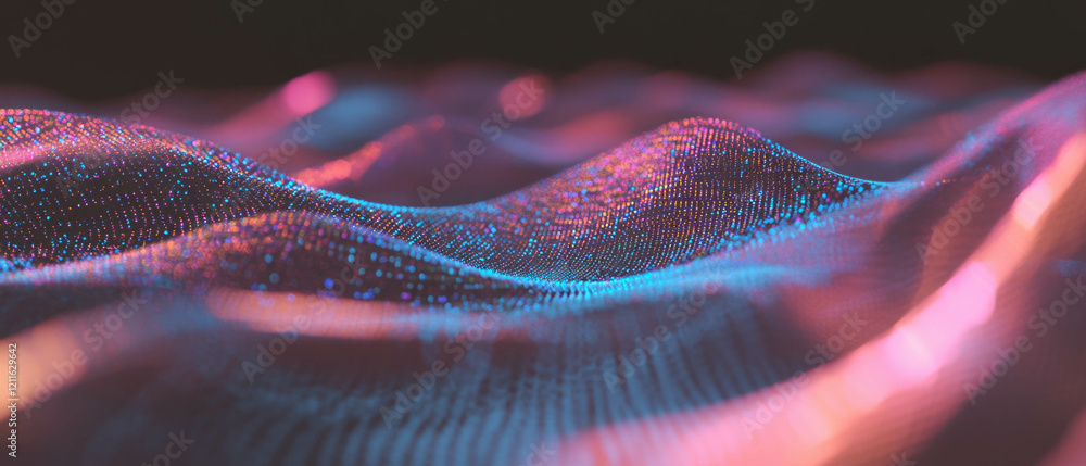 Poster Visual representation of abstract 3D network graphs illustrating complex data connections