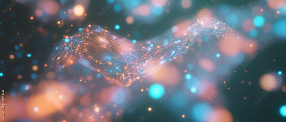 Poster Abstract network graphs illustrating complex data relationships and visualizations