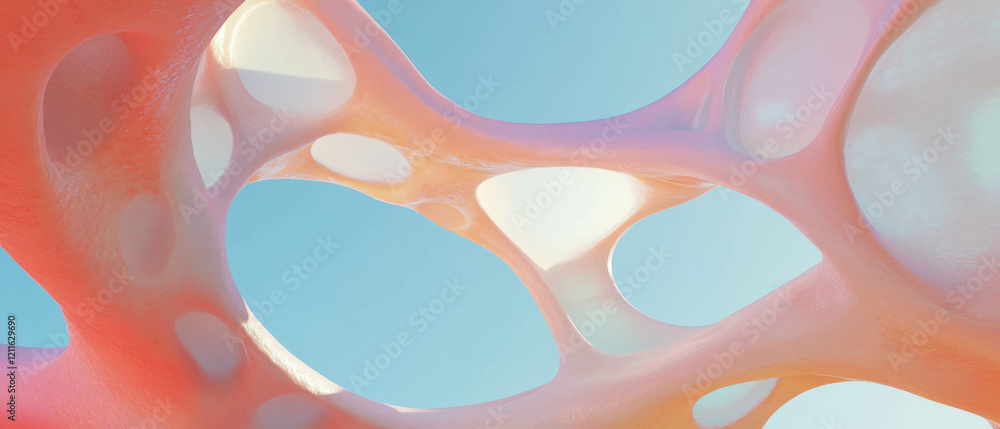 Aufkleber Exploration of abstract organic forms with smooth curves creating a harmonious visual experience