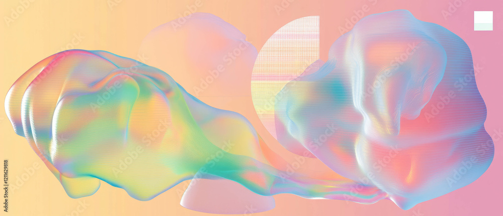 Aufkleber Visual representation of abstract 3D radar charts for data comparison and analysis