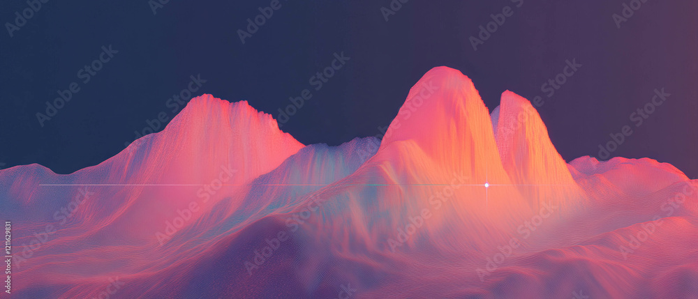 Aufkleber Visual representation of data analysis through 3D radar charts on an abstract background