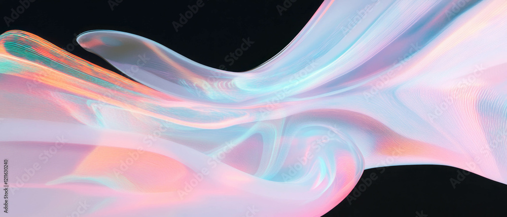 Poster Vibrant 3D Sankey diagrams illustrating dynamic data flow and analysis processes