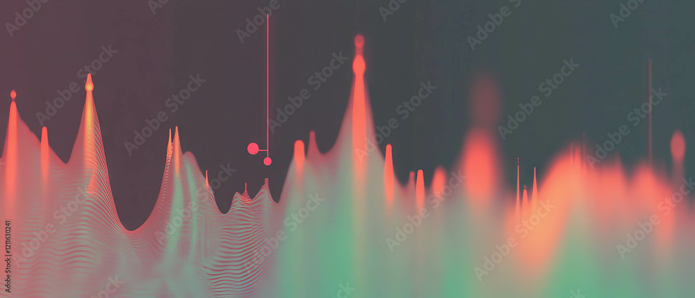 Aufkleber Abstract background featuring 3D scatter plots with complex data visualizations and patterns