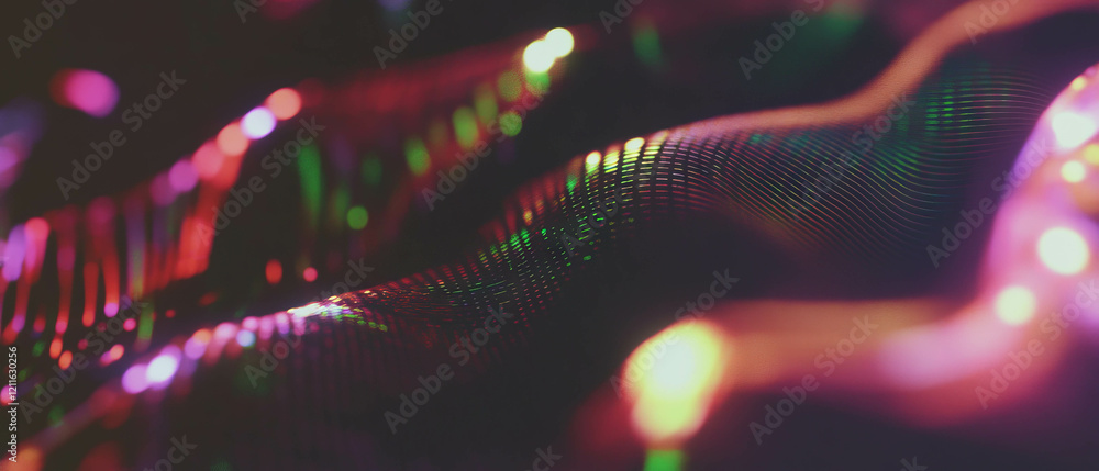 Poster Abstract background showcasing 3D scatter plots and statistical data visualization methods