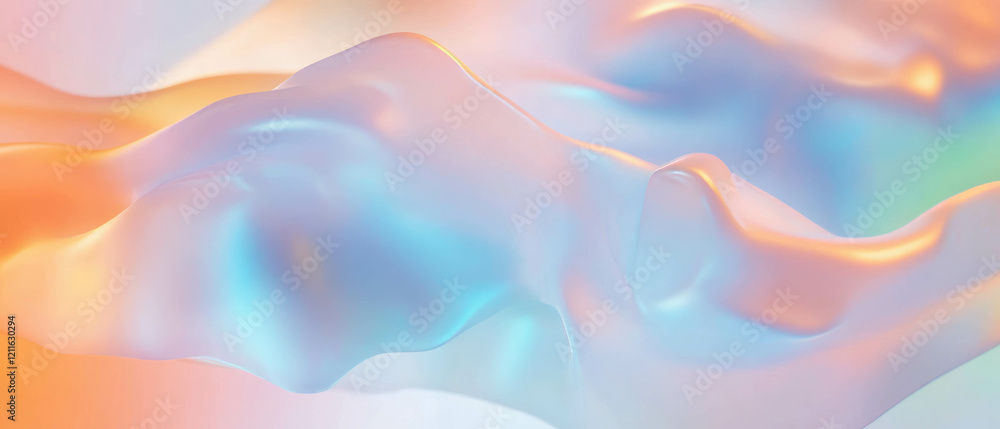 Poster Color-changing abstract smoke background with iridescent effects and 3D depth perception