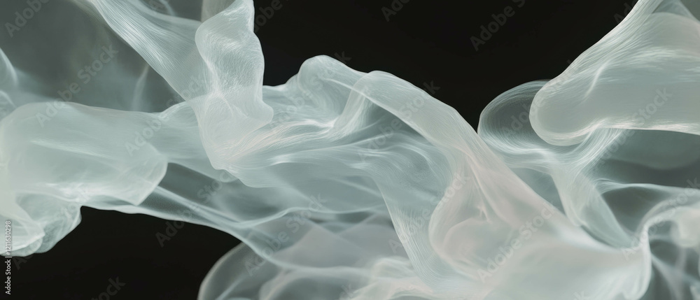Poster Dynamic trails of light and smoke create an abstract visual experience in 3D artwork