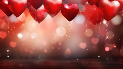 Valentine's day hearts balloons with copy space, valentines and love concept concept, empty space,