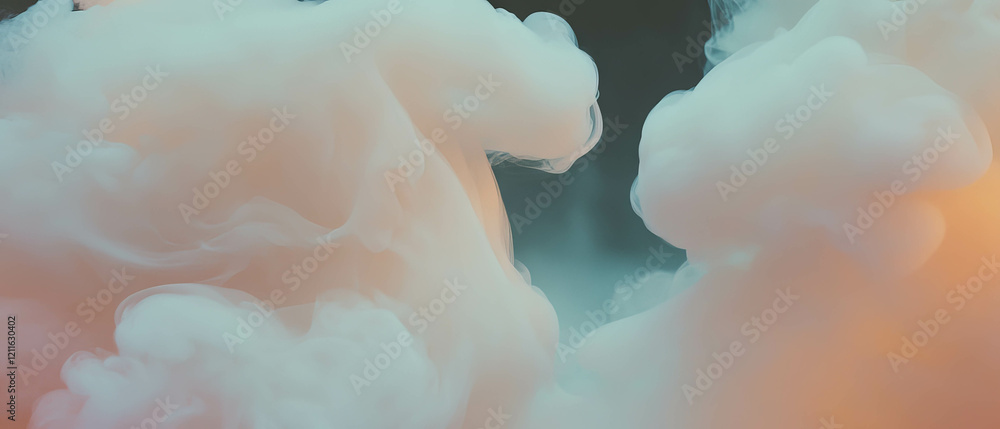Fototapete flowing smoke creates dynamic depth within abstract architectural forms in unique perspective