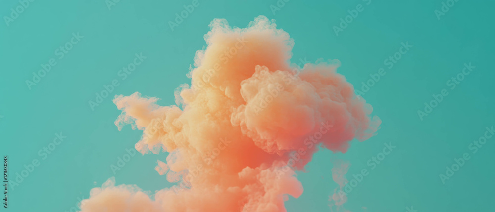 Poster Transforming 3D smoke creating fluid shapes in an abstract background design