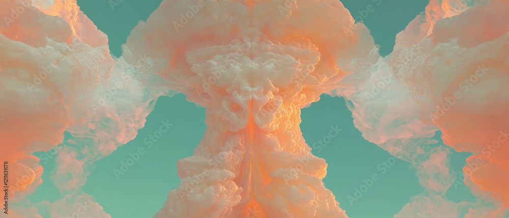 Poster abstract 3d smoke background featuring intricate fractal patterns with vibrant colors