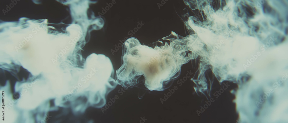 Aufkleber Intricate fractal patterns of 3D smoke create mesmerizing abstract backgrounds