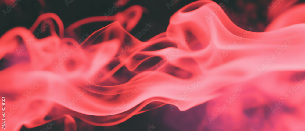 Poster dynamic blend of 3d smoke with metallic reflections and futuristic style