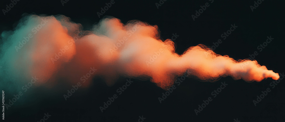 Poster Enchanting 3D abstract smoke background with glowing particles creating a magical atmosphere
