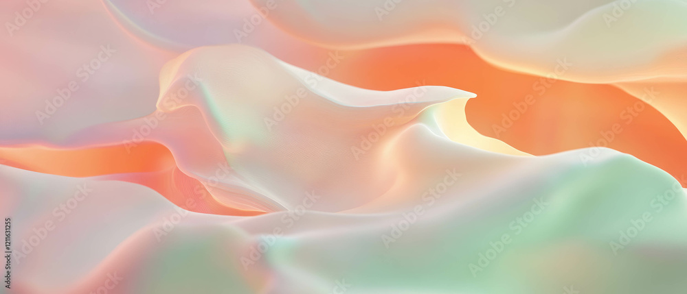 Aufkleber Smooth transitions of 3D smoke in harmonious colors create an abstract background