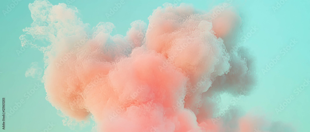 Poster Dynamic 3D smoke background with dissolving particles and vibrant visual effects
