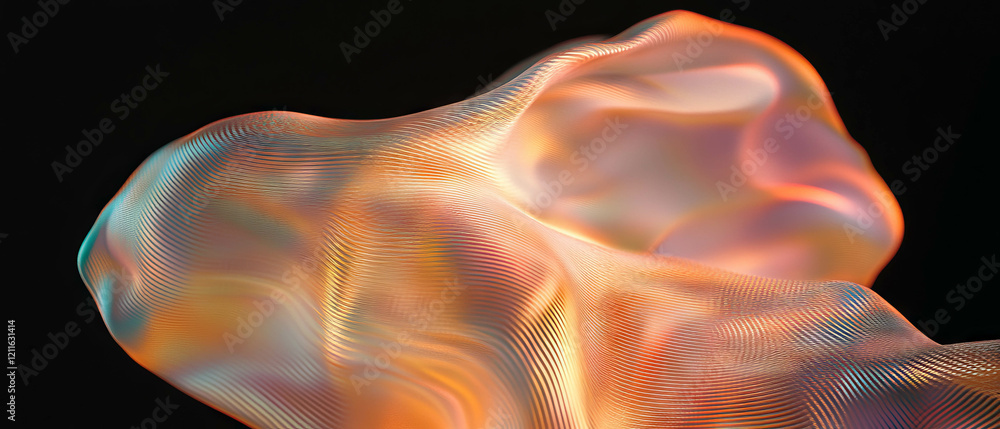 Poster dynamic abstract background with flowing smoke and vibrant light trails