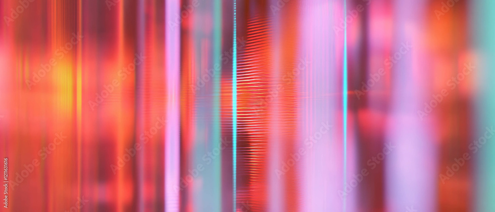 Poster Dynamic 3D sound waves creating vibrant trails of light and movement in an abstract setting
