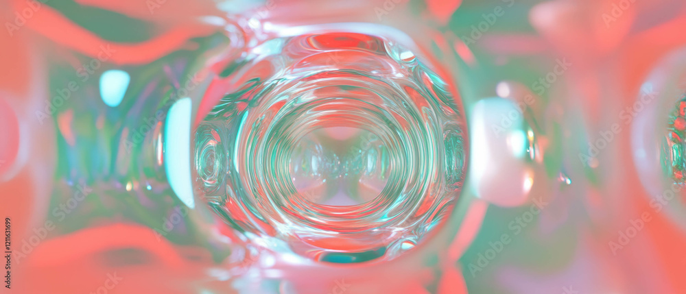 Poster Abstract sound waves flowing through portals into otherworldly dimensions