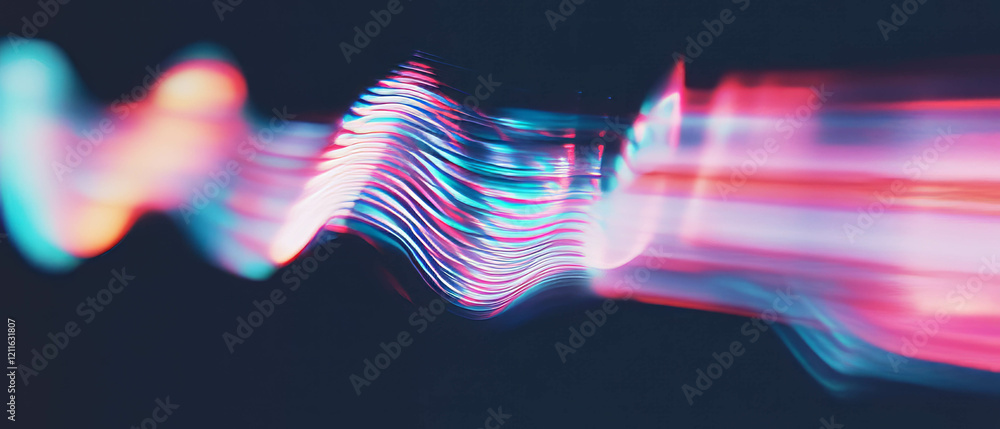 Aufkleber sound waves travel through abstract portals into an otherworldly atmosphere