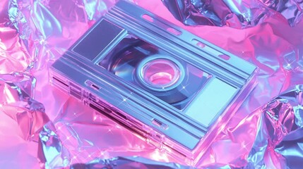 Cassette music with retro concept advertising 