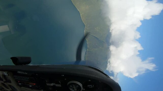 High Pitch Attitude and Wing Drop in Stalling Airplane - Pilot's POV