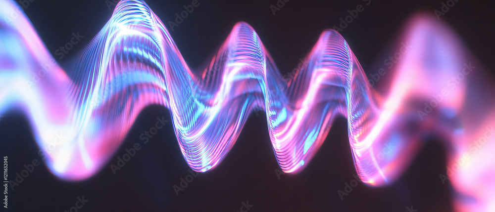 Poster Exploring abstract sound waves in a surreal vortex of color and motion
