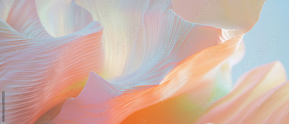 Poster Abstract sound waves create flowing shapes and harmonious patterns in ethereal beauty