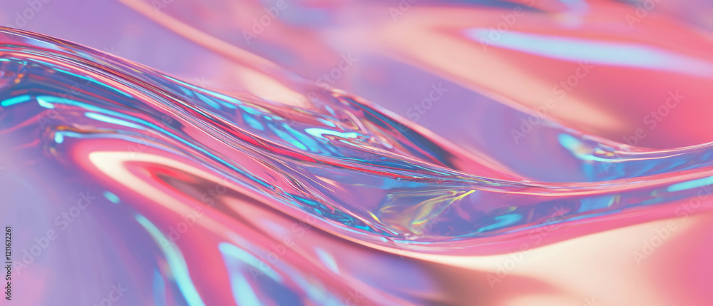 Poster flowing waves of sound create an abstract and ethereal backdrop of vibrant colors