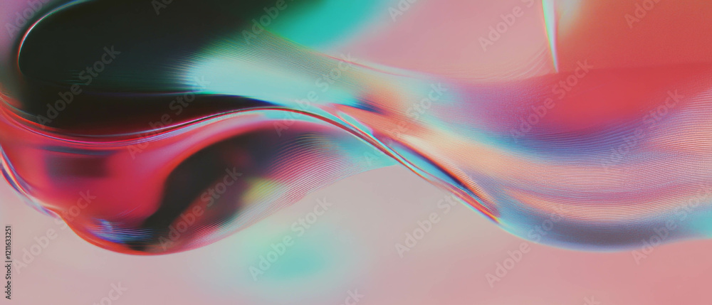 Poster Dynamic transformation of abstract sound waves evolving into fluid shapes