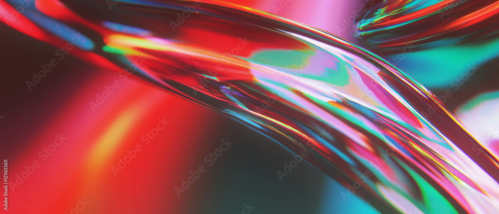 Poster Abstract visualization of dynamic 3D sound waves with vibrant patterns and colors