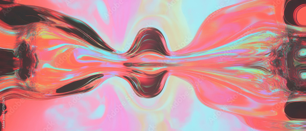 Poster Abstract sound waves and patterns create dynamic visual art experience