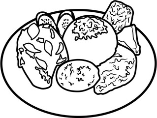 Lalapan Indonesian food coloring page