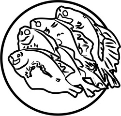 Tilapia fish Indonesian food coloring page