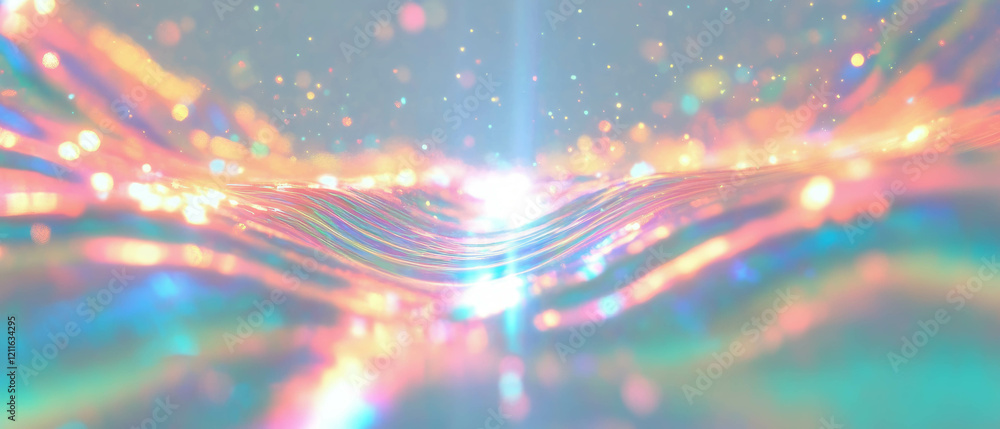 Poster Creating a surreal atmosphere with glowing sound waves and radiant particles in motion