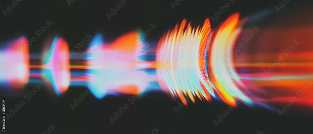 Aufkleber exploration of vibrant sound waves with smooth gradients in abstract art
