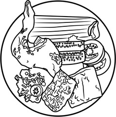 Lalapan Indonesian food coloring page