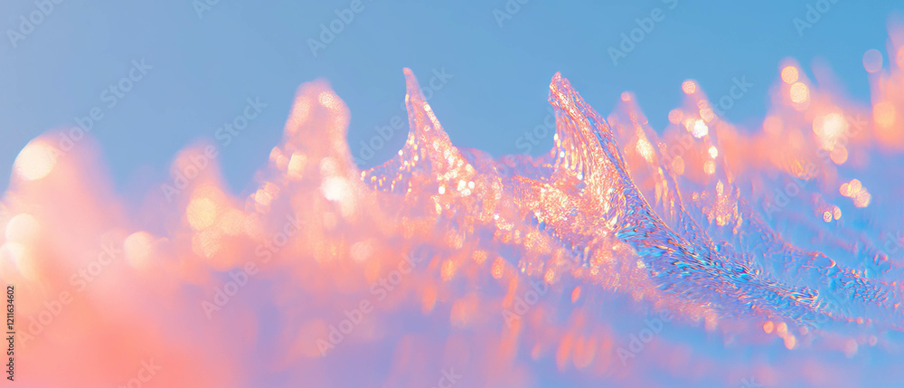 Poster abstract representation of sound waves in frozen textures creating delicate beauty