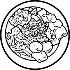 Gado-gado Indonesian food coloring page