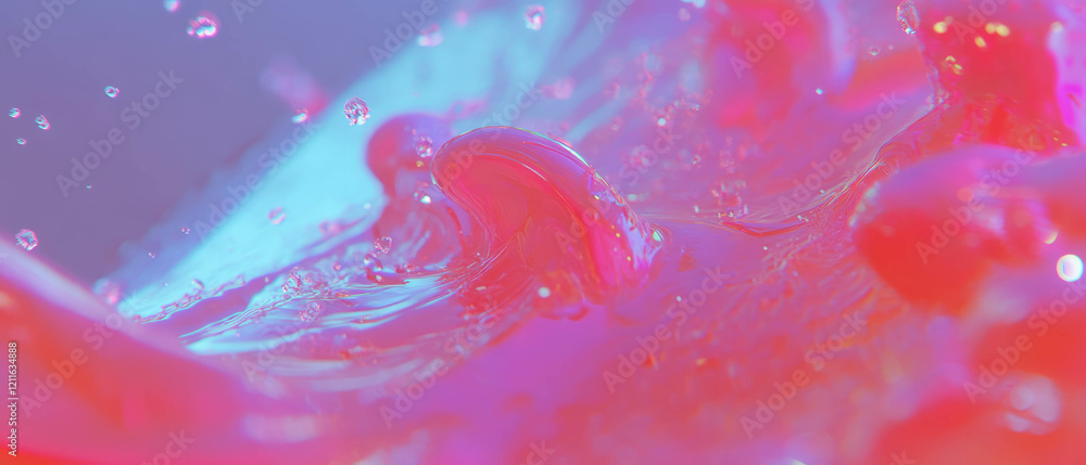 Poster Abstract visualization of dynamic sound waves with evolving particles and vibrant colors