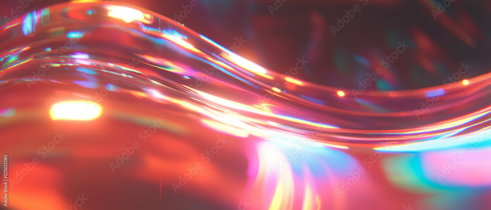 Poster Dynamic abstract background of glowing sound waves with vibrant trails of light