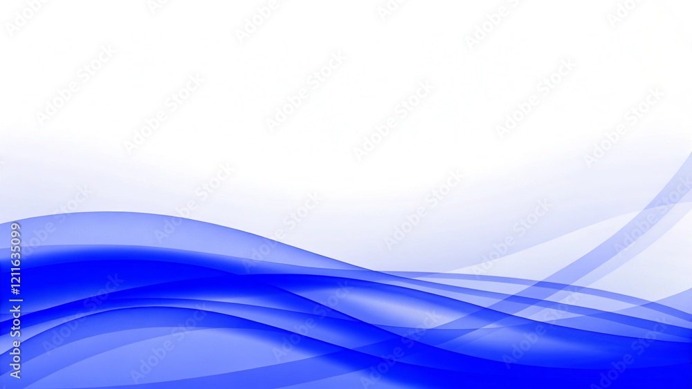 Poster Abstract header color wave design element with blue lighting effect. Blue line and wave for modern banner, dynamic motion background, elegant flow template, digital graphic style