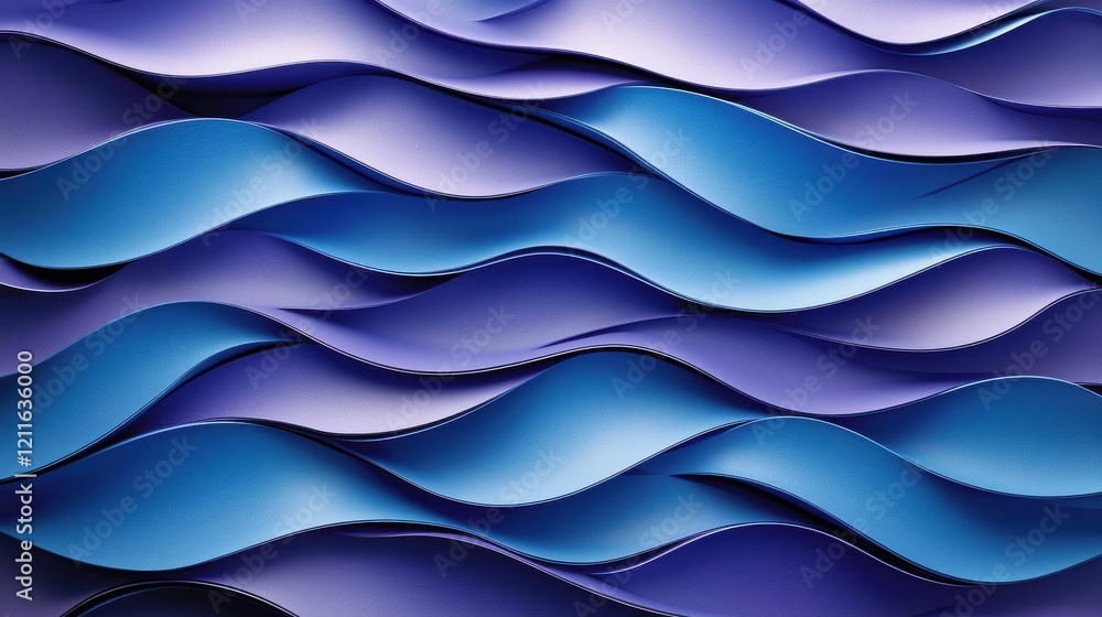 Poster deep purple gradient waves on a vibrant backdrop for design use