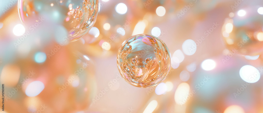 Aufkleber Dynamic interaction of light and shadows in an abstract sphere environment