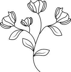Flower Line Art