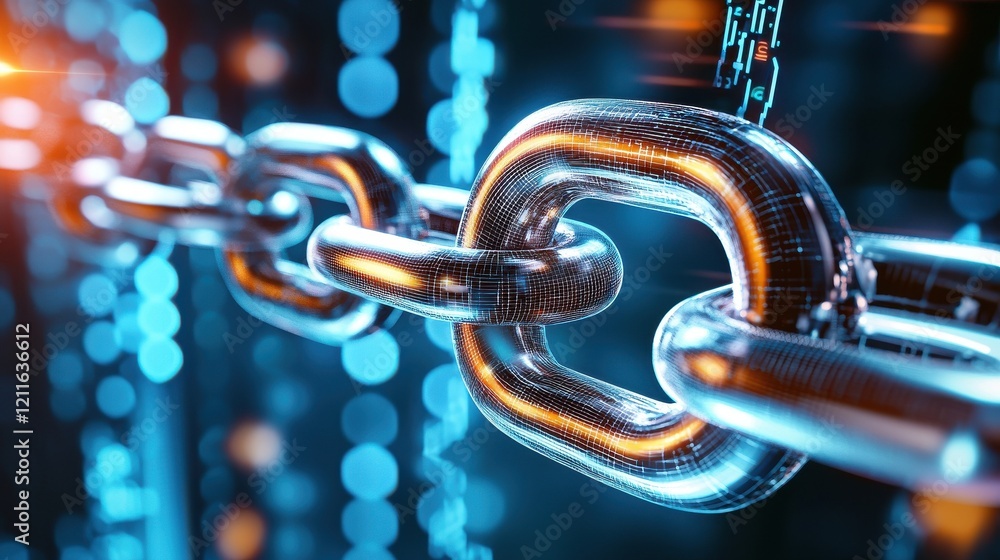 Poster incorporating best practices in digital illustration for chains and links