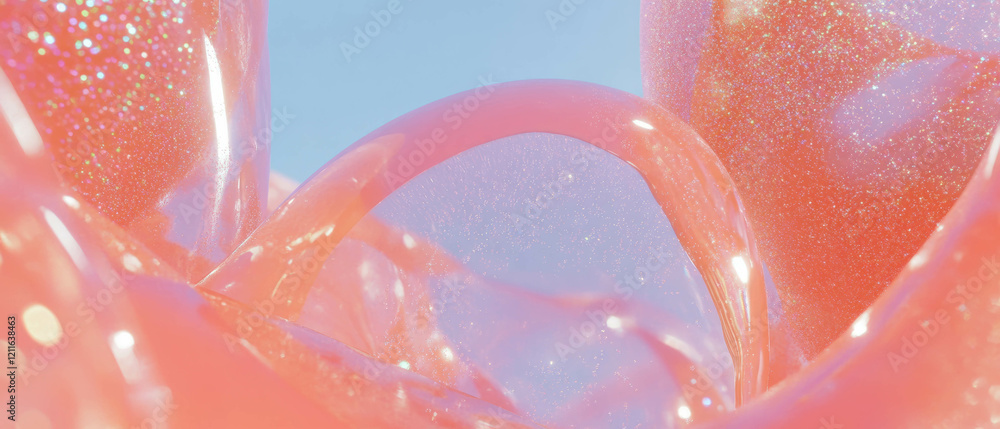 Aufkleber Intricate patterns of glittering 3D spheres create a captivating abstract background design